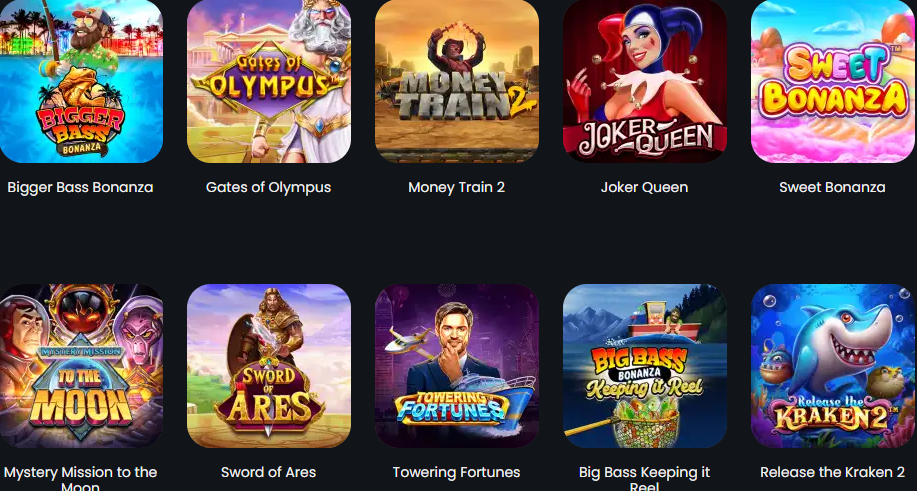 winny casino popular slots