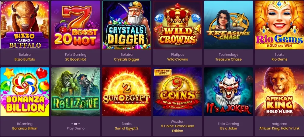 Bizzo Casino spel och slots